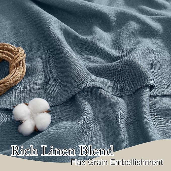 RYB HOME Bathroom Curtains Over Sink 36 inches Length, Linen Blend Semi Sheer - Image 5