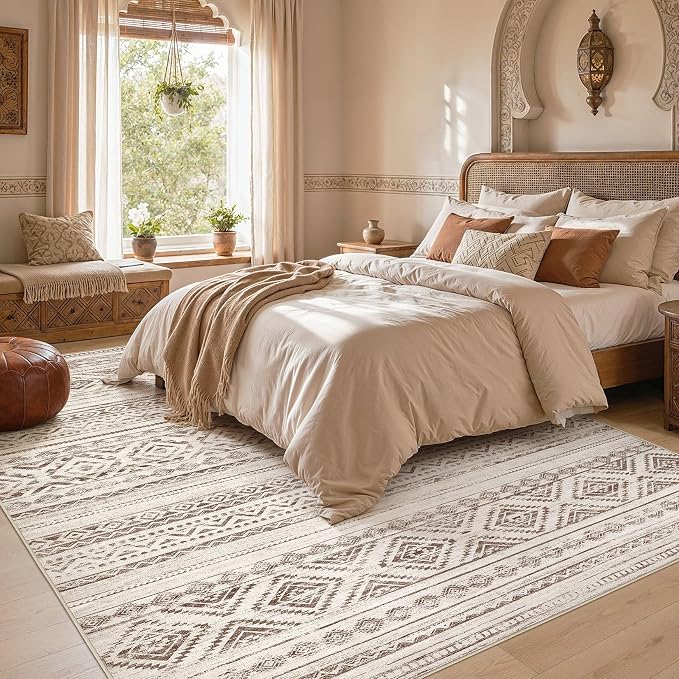 cotiled Boho 5x8 Area Rugs for Living Room: Soft Moroccan Washable Rug | Solve - Image 6