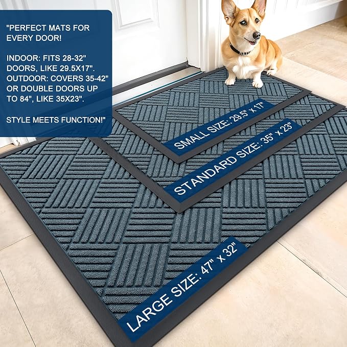 OLANLY Front Door Mat Outside Entrance 35x23, Waterproof Heavy-Duty Doormat | - Image 2