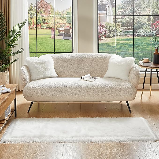 AMTOVO Faux Fur Rug, 2 x 6 ft Runner Area Rugs - Image 2
