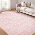 Nakagishi Pink Rugs for Bedroom Girls: 4x6 Washable Boho Large Neutral Area Rug by NakagishiAreaRug