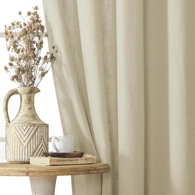 Joydeco Linen Curtains, 90 Inch Length, 2 Panels Set - Image 7