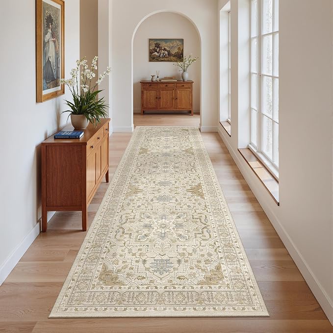 Madane Runner Rug 2'6''x8' Kitchen Runners, Printed Vintage Washable Hallway - Image 2