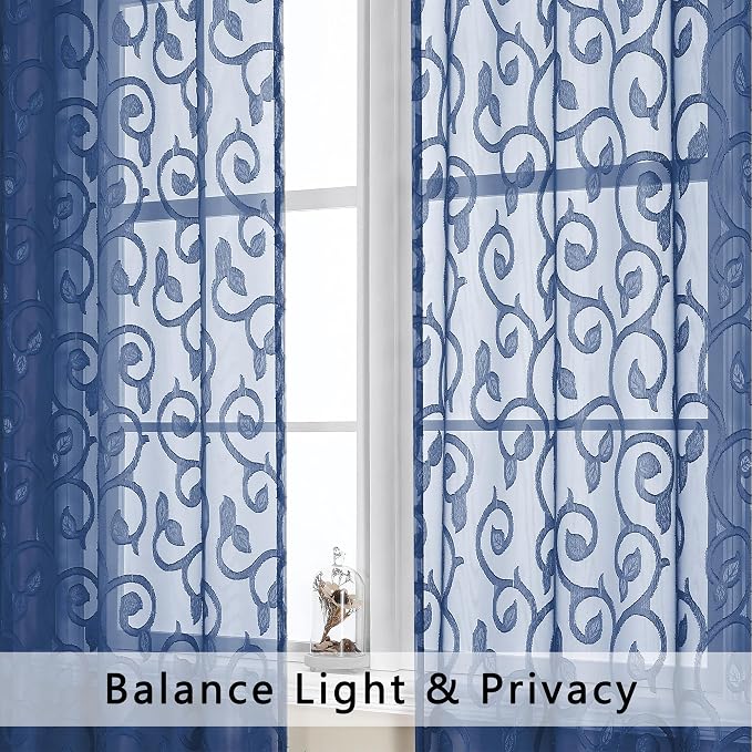 OWENIE Furman Sheer Curtains 63 inch Length - Image 3