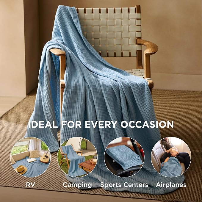 Bedsure 100% Cotton Muslin Blankets - Image 4