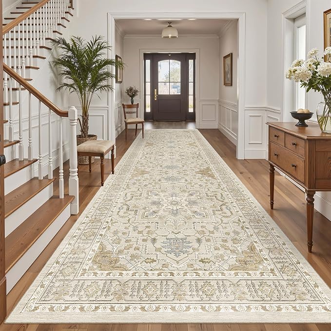 Madane 4x12 Wide Hallway Runners: Washable 12ft Runner Rug by Madane