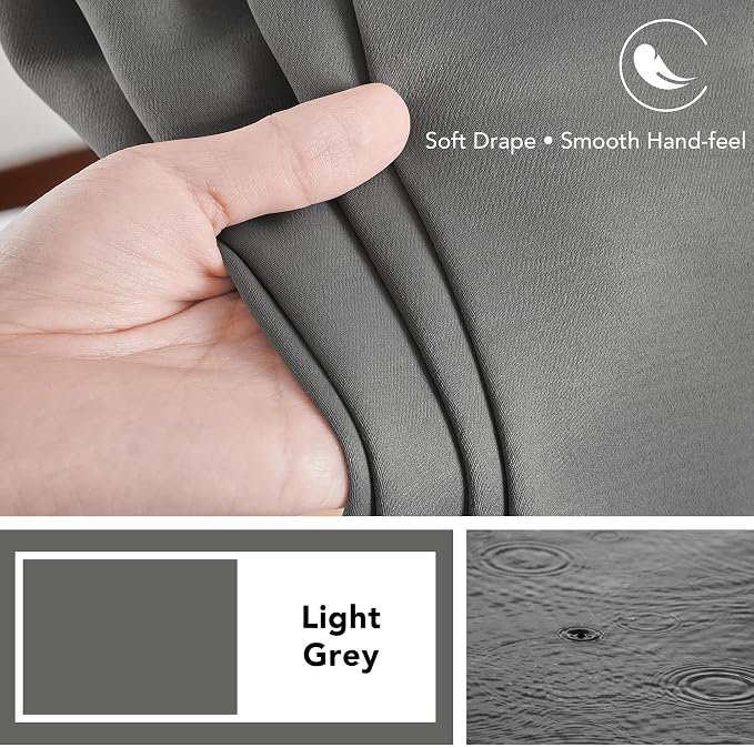Deconovo Room Darkening Curtains Back Tab and Rod Pocket Curtains Thermal - Image 7