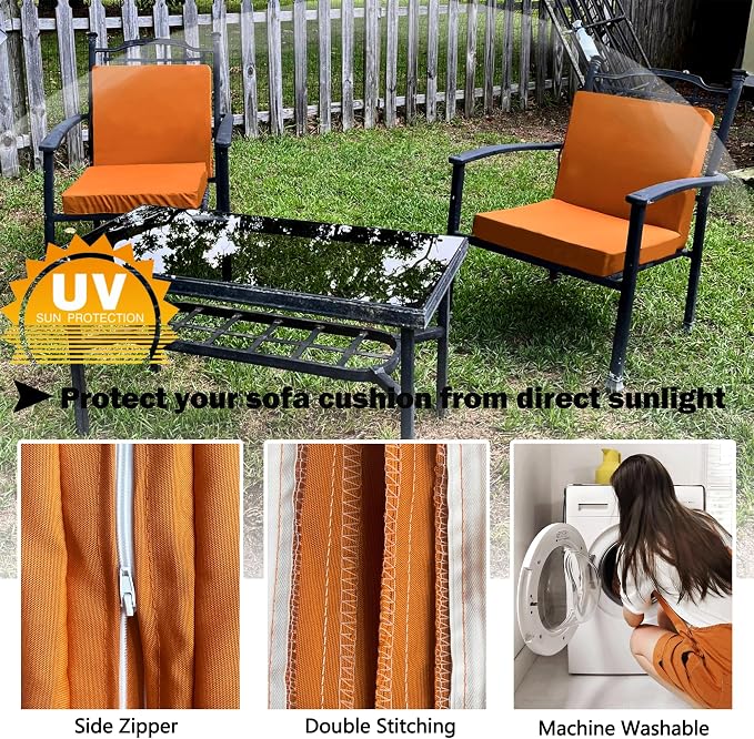 Sqodok Patio Cushion Cover 21x19 inch, Outdoor Seat Cushion Slip Cover - Image 4