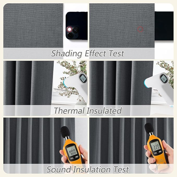 Guken 100% Blackout Curtains 96 Inch Length 2 Panels Set - Image 5