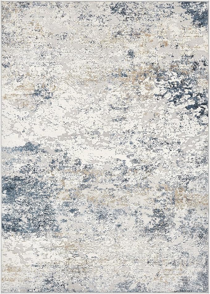 DMOYEST Area Rug Living Room Rugs 5x7 Washable Abstract Beige Blue Carpet | - Image 9