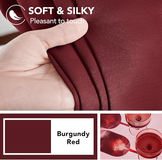 Deconovo Solid Room Darkening Curtains Rod Pocket and Back Tab Blackout Curtains - Image 7