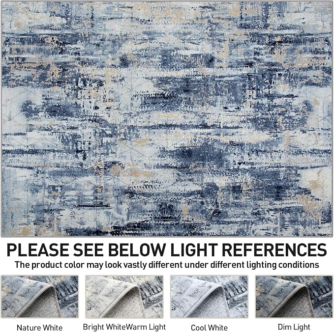 5x7 Area Rugs Washable Rug: Modern Abstract Living Room Rug Soft Anti-Skid Thin - Image 6