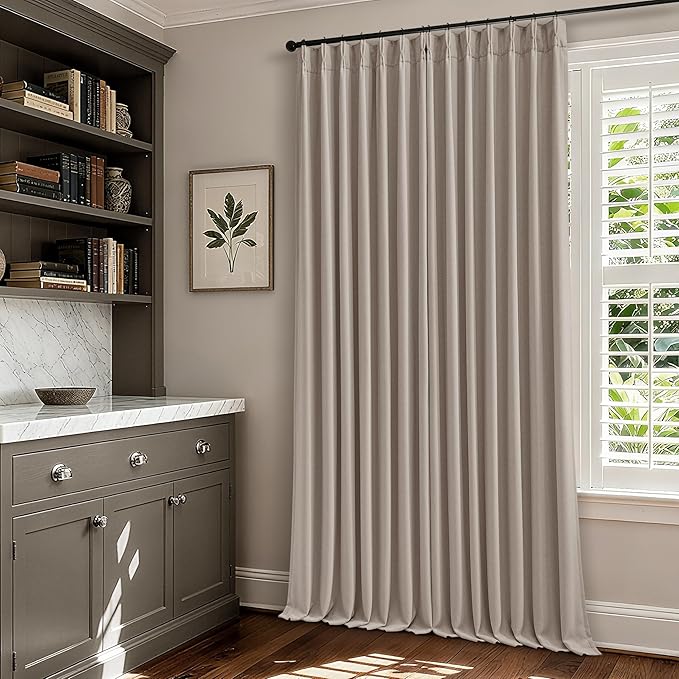 Viral Pleated Blackout Burlap 120 Inch Long Curtains Burlywood Birch | Pinch - Image 7