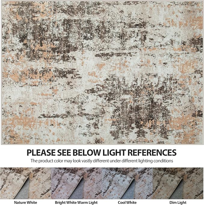 4x6 Area Rugs for Living Room Rug Washable: Abstract Rug for Dining Room - Image 7