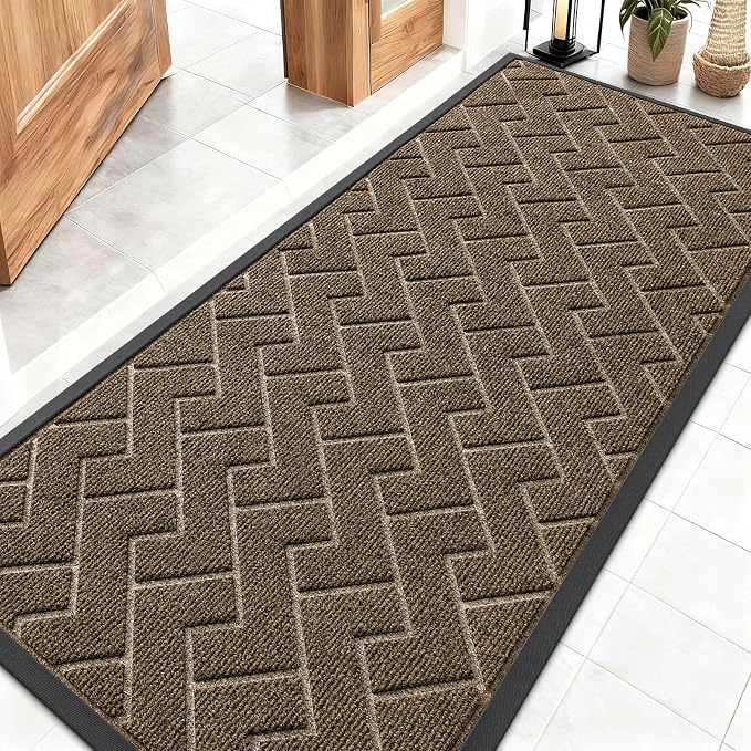 OLANLY Front Door Mat Indoor Outdoor Entrance, Waterproof All-Season, by OLANLY