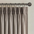 100 Inches Long Pleated Sheer Curtains, Dark Linen Blended Light Filtering by Topfinel
