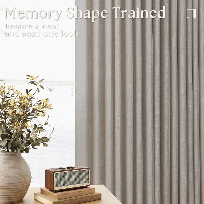 Pinch Pleated Linen 100 Inch Curtains - Image 3