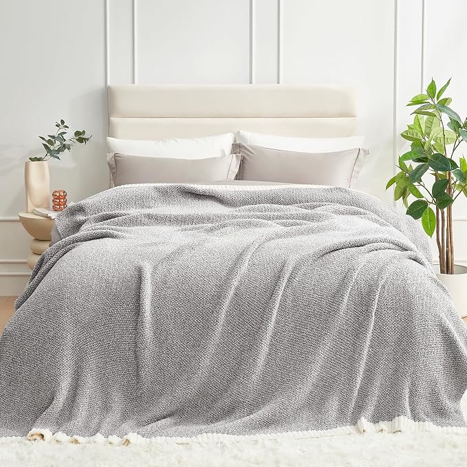Snuggle Sac Oversized Bedding Blanket Grey Color Twin XL, Super Soft Warm - Image 2