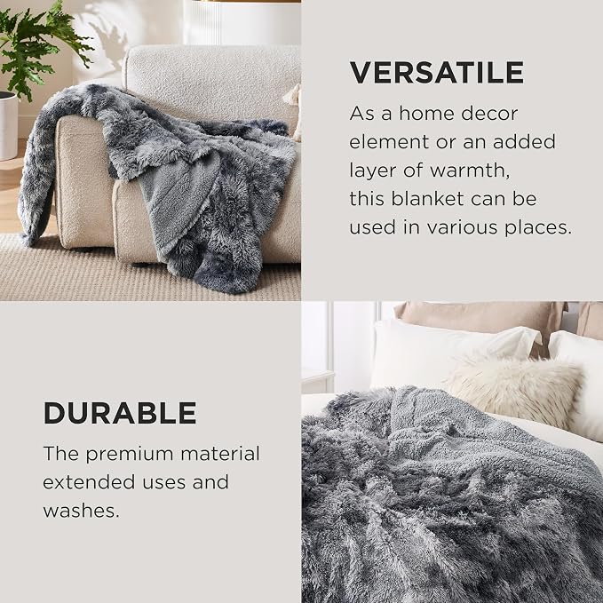 Bedsure GentleSoft Fluffy Sherpa Fleece Faux Fur Blankets Queen Size - Image 4
