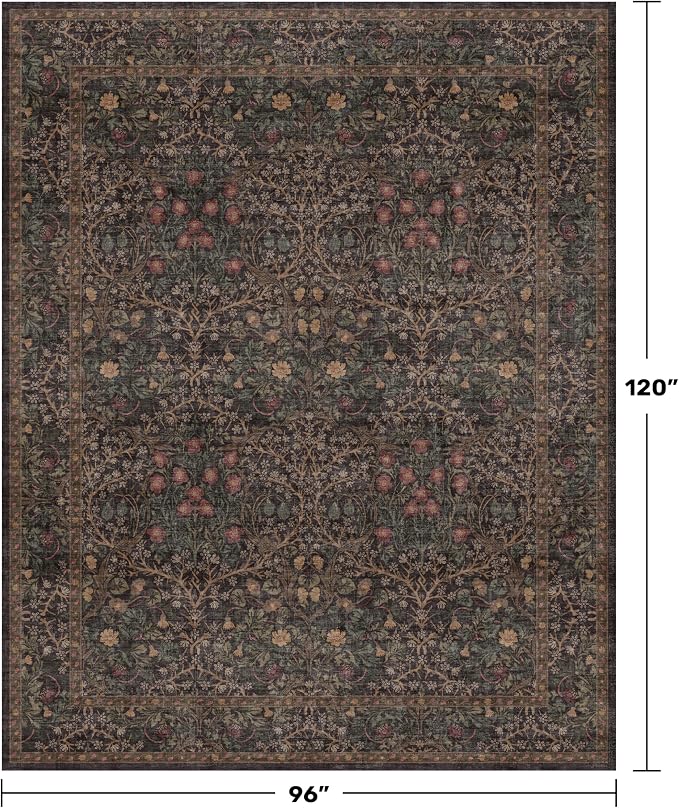 Vintage Washable Dark Brown Rugs - Image 2