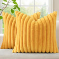 decorUhome Summer Cozy Faux Fur Throw Pillow Covers 18x18 Set of 2 Decorative by decorUhome