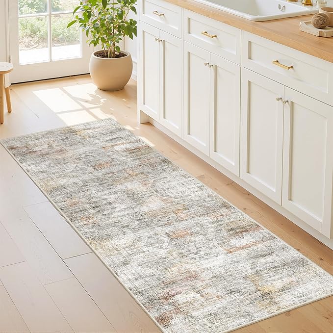 2x5 Rug Runner Washable for Entryway, Soft Bathroom Rugs by Restydon