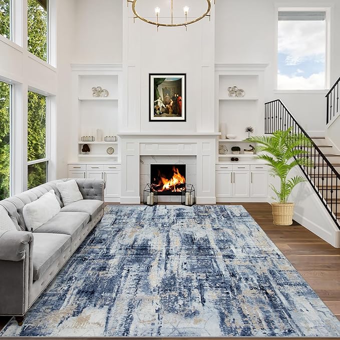8x10 Area Rugs Washable Rug: Large Modern Abstract Living Room Rug Soft by GENTDRIZZ