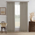 Taupe Pinch Pleated Thick Linen Memory Shaped Semi Sheer Curtains W50xL98 | 98 by Twodrapes