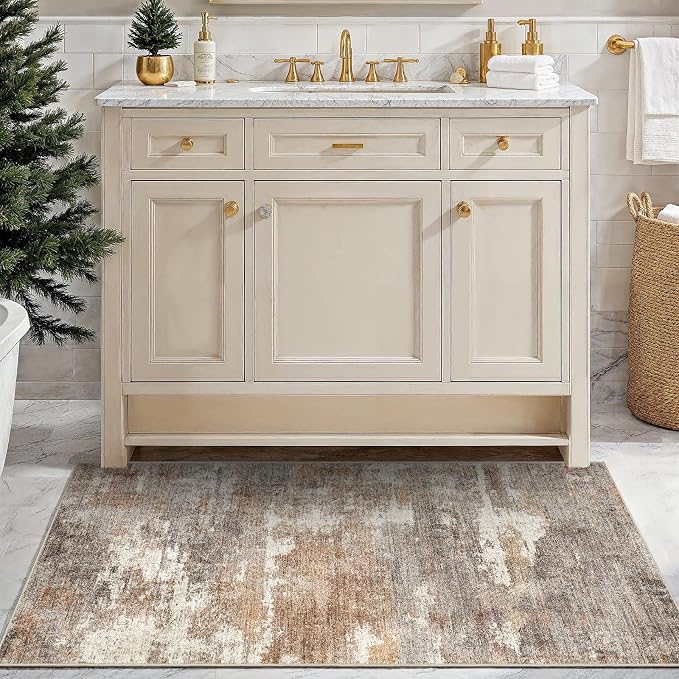 3x4 Washable Entryway Area Rug: Modern Abstract Small Runner Rug - Image 8