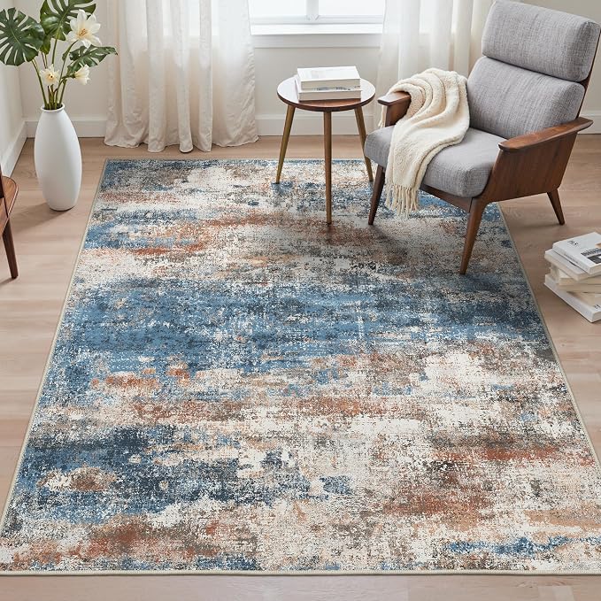 Area Rugs 6x9 for Living Room Bedroom, Modern Abstract Machine Washable Rug - Image 2