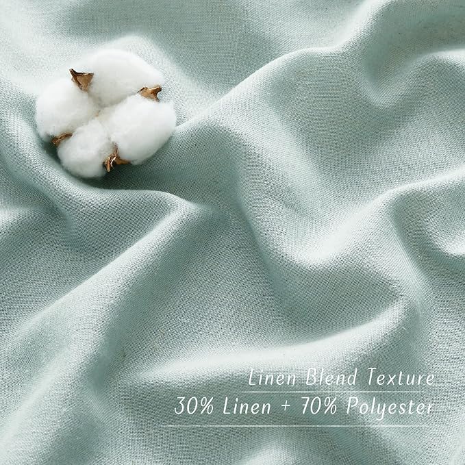 NICETOWN Sage Green Short Linen Curtains - Image 4