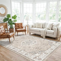 Washable 5x8 Living Room Area Rug: Vintage Water-Resistant Soft Rug by HYHAOYUNLAI