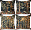 Rustic William Morris Inspired Autumn Forest Decor Throw Pillow Covers 18x18 by Unknown