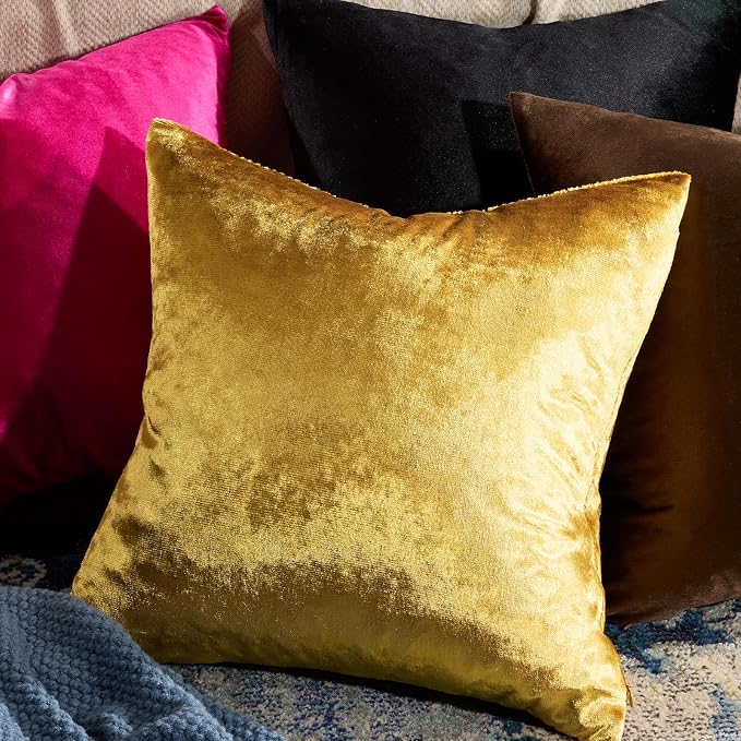 GIGIZAZA Gold Velvet Decorative Throw Pillow Covers, 18x18 Pillow Covers - Image 7