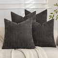 Set of 4 Soft Textured Decorative Throw Pillow Covers 20x20 Inch Cozy Farmhouse by Cozoomy