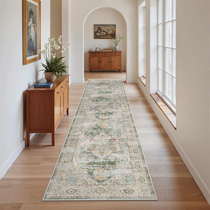 Madane Runner Rug 2x8, Washable Hallway Runner Rugs, Non-Slip Low-Pile Soft - Image 3