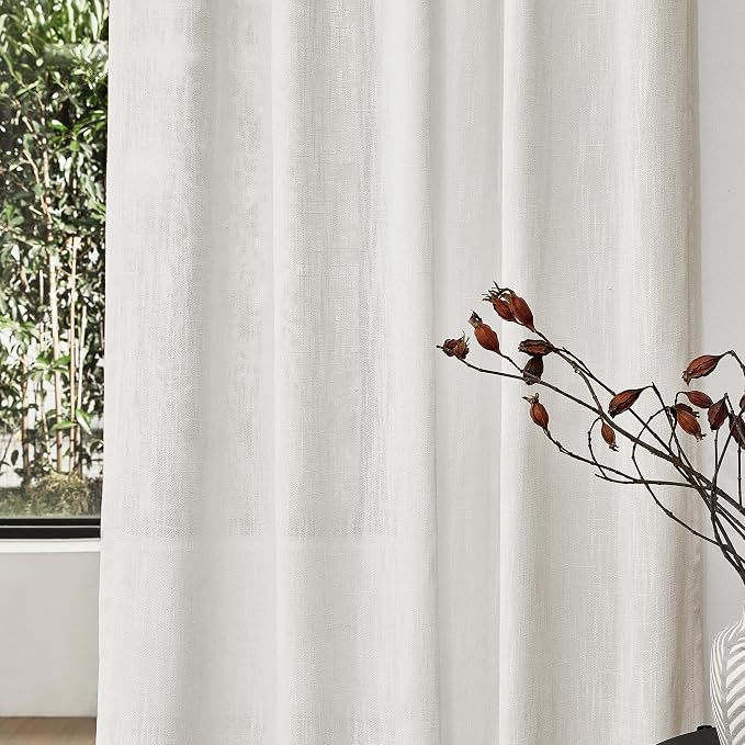 MYSKY HOME Short Curtains for Bedroom Small Windows, Light Filtering Sheer - Image 4