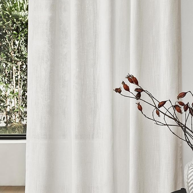 MYSKY HOME Extra Long Curtains for Living Room, Soft Cotton Fabric Boho Window - Image 4