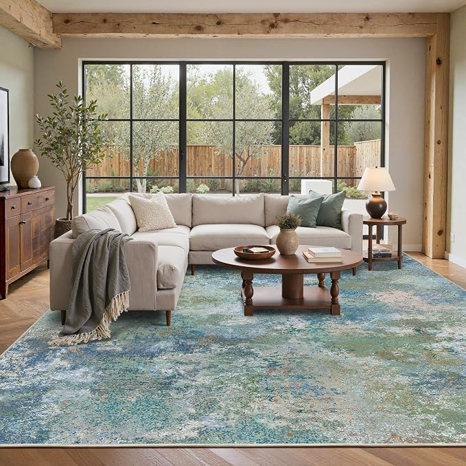 BEIMO Area Rugs 10x14 for Living Room Bedroom, Modern Abstract Machine Washable - Image 3