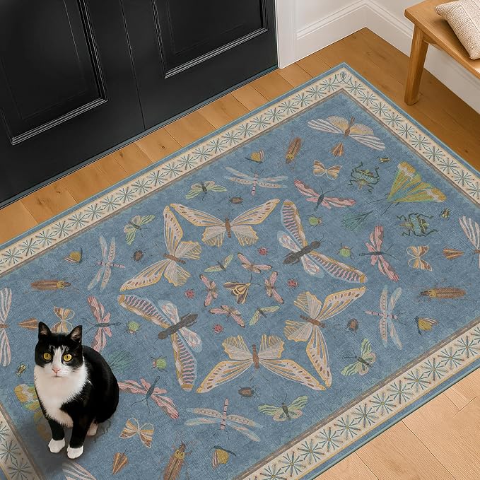 Hazo Haus Washable Blue Rugs for Bedroom Bedside - Image 9