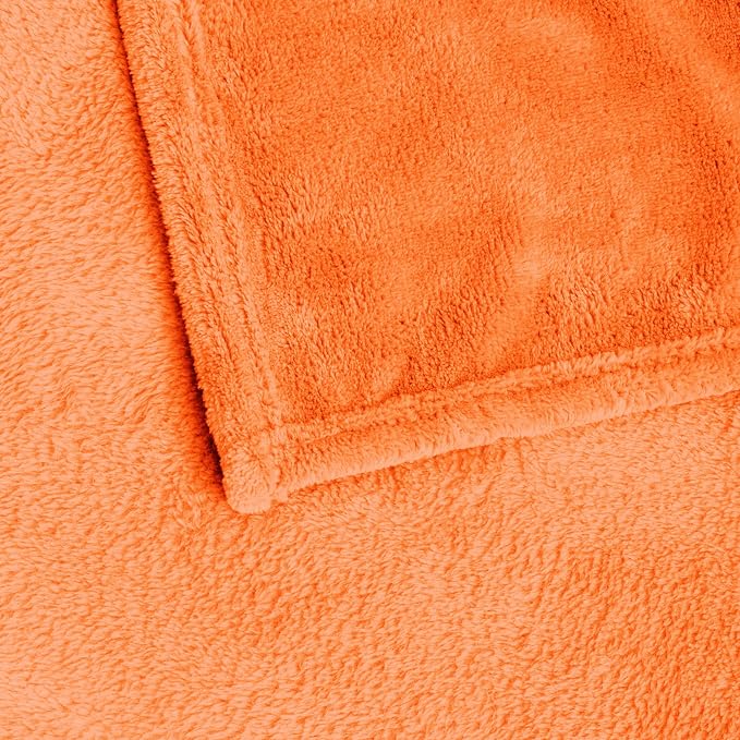 BEDELITE Fleece Blankets Queen Size Orange Throw Blankets - Image 6