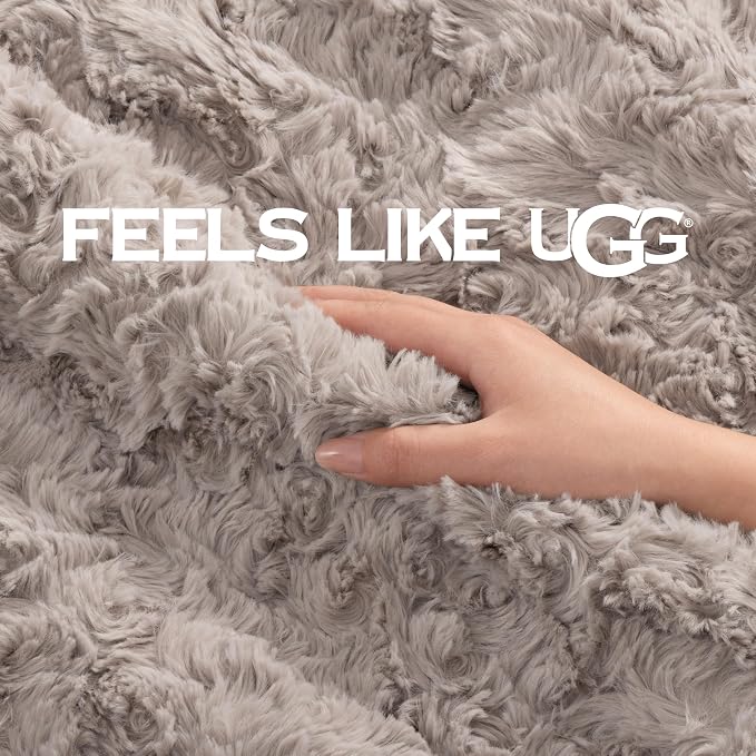 UGG Adalee Faux Fur Twin Size Blanket, Warm Cozy Blanket, Extra Large Throw - Image 5