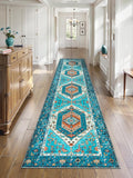 SERISSA Runner Rug for Hallways, Extra Long Boho Rug Ultra Soft Vintage Blue by SERISSAHomeDecorCollection
