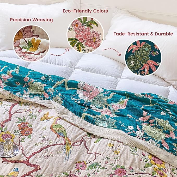 MSGKV The Boho Layer: 60"x80" Cotton Throw Blanket – Full Size - Image 3