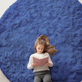 OLANLY Navy Blue Round Rugs for Bedroom by OLANLY