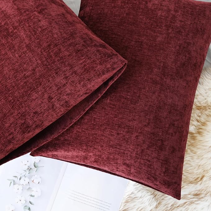 CaliTime Throw Pillow Covers Decorative 20 X 26 Inches Pack of 2 Cozy Chenille - Image 6