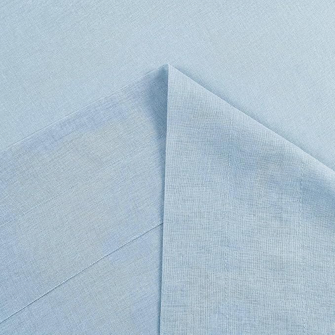 DWCN Sky Blue Sheer Curtains Semi Transparent Voile Rod Pocket Curtains - Image 4