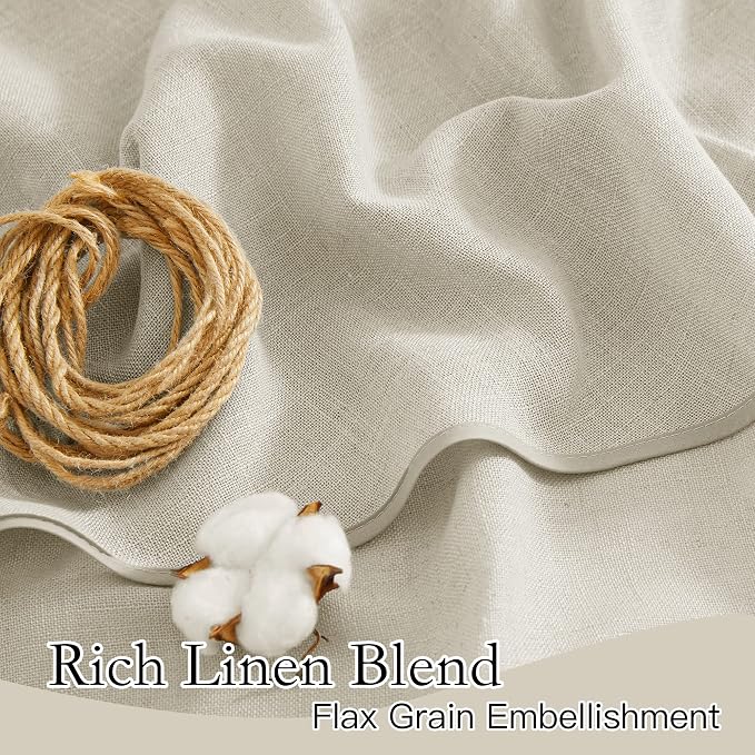 RYB HOME Kitchen Curtains, 30 inches Long Linen Rod Pocket Semi Sheer Cuartins - Image 4