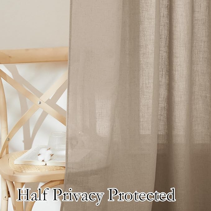 RYB HOME Extra Long Linen Curtains - Image 4