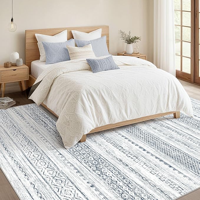 Nakagishi 6x9 Area Rugs Living Room: Washable Boho Large Neutral Soft Farmhouse - Image 3